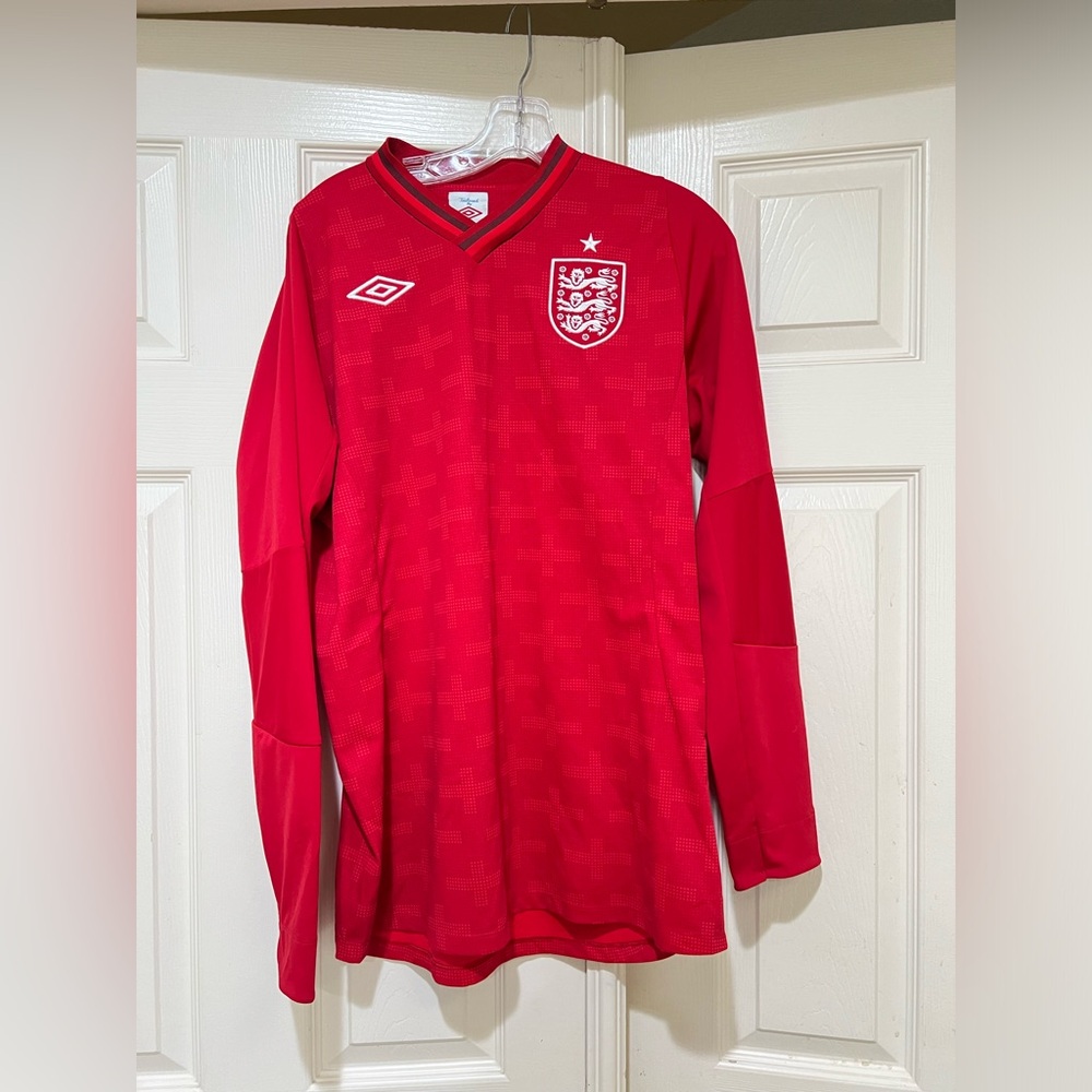 ENGLAND TEAM JERSEY LONG SLEEVE AWAY FOOTBALL SHIRT 2012-2013 UMBRO MENS 42